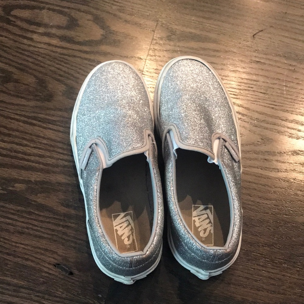 Silver sparkly vans